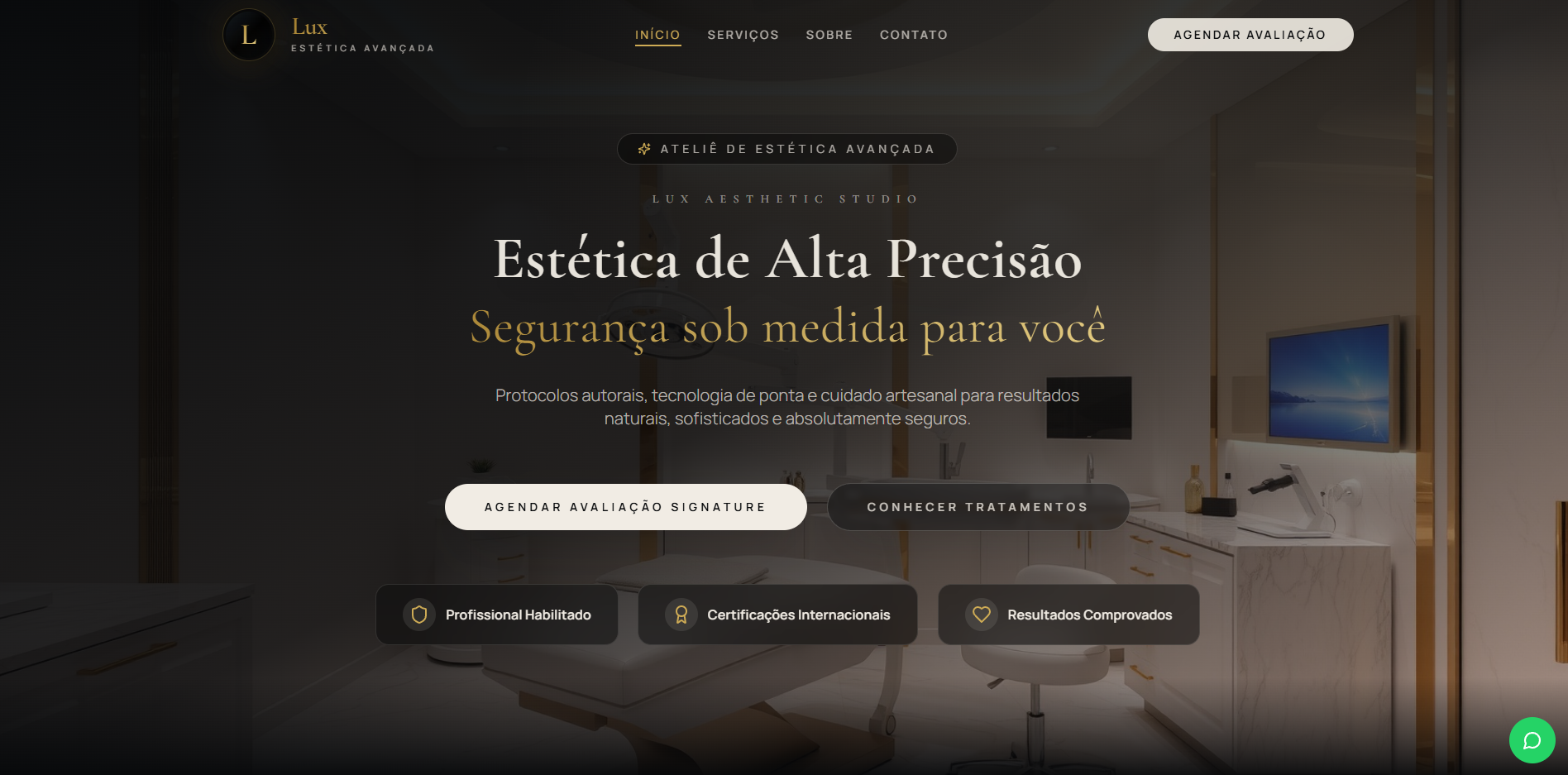 Prévia do site Lux Estética Avançada